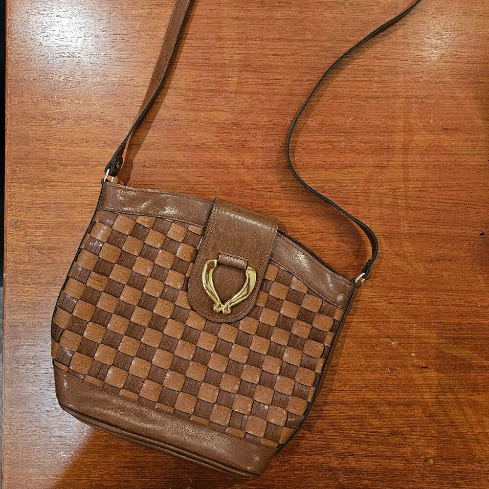 Vintage Equestrian Leather Shoulder Bag